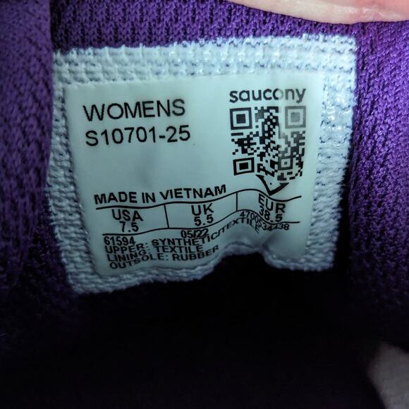 Saucony Cohesion 15 Running Shoes Sneakers Gray Purple Grape Pop Womens 7.5 Grey - Picture 5 of 6